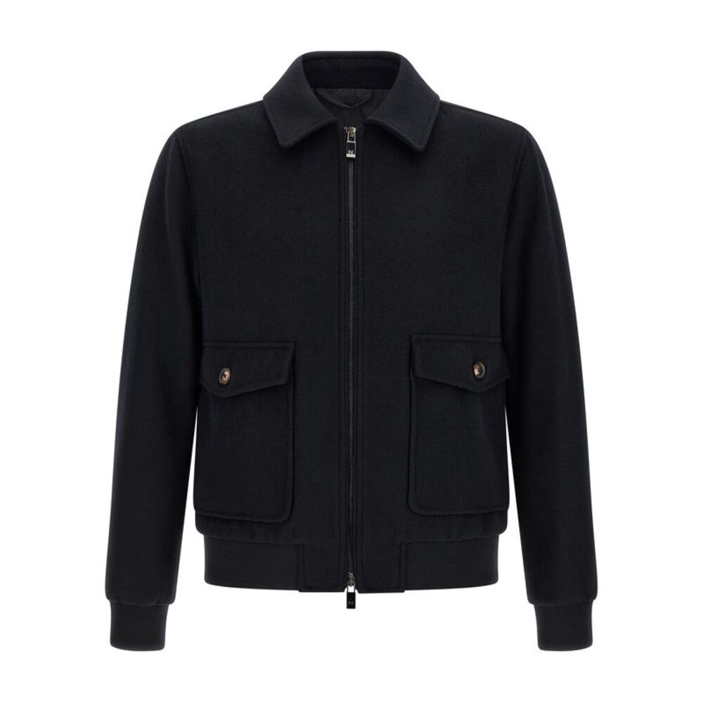 Pal Zileri Black Wool Men's Bomber